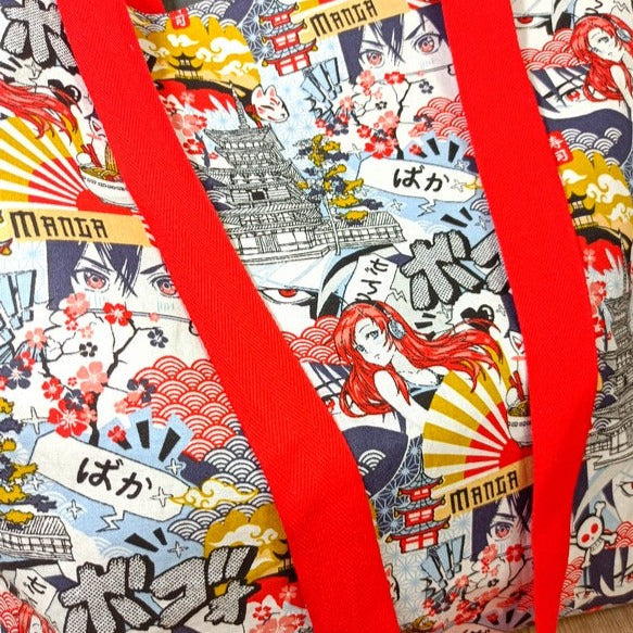 Tote bag cabas - Manga rouge