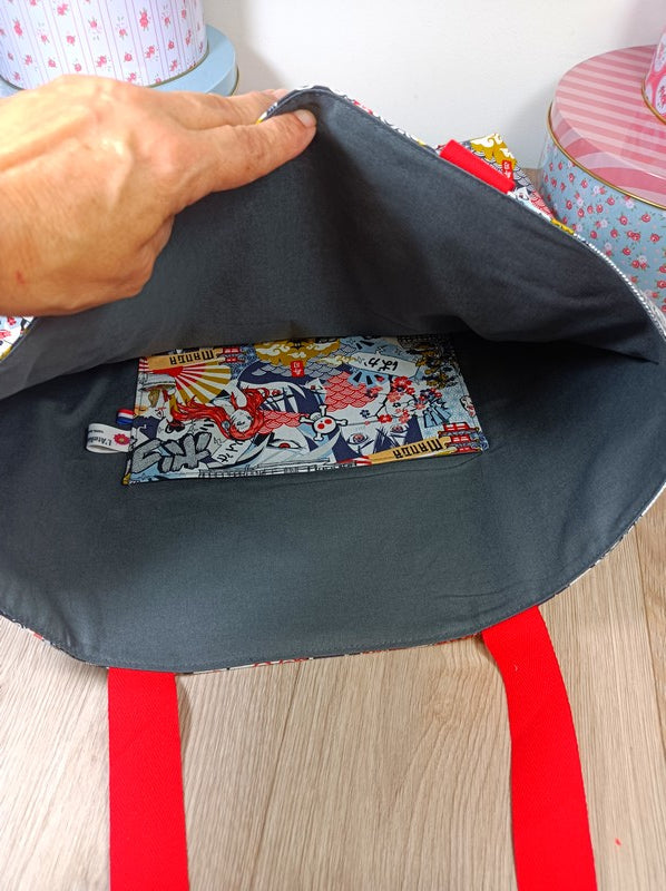 Tote bag cabas - Manga rouge