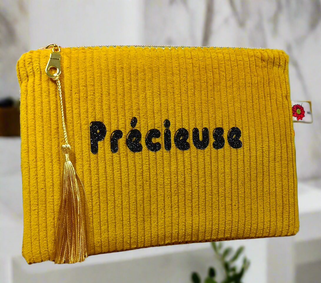 Pochettes velours zippées personnalisées disponibles