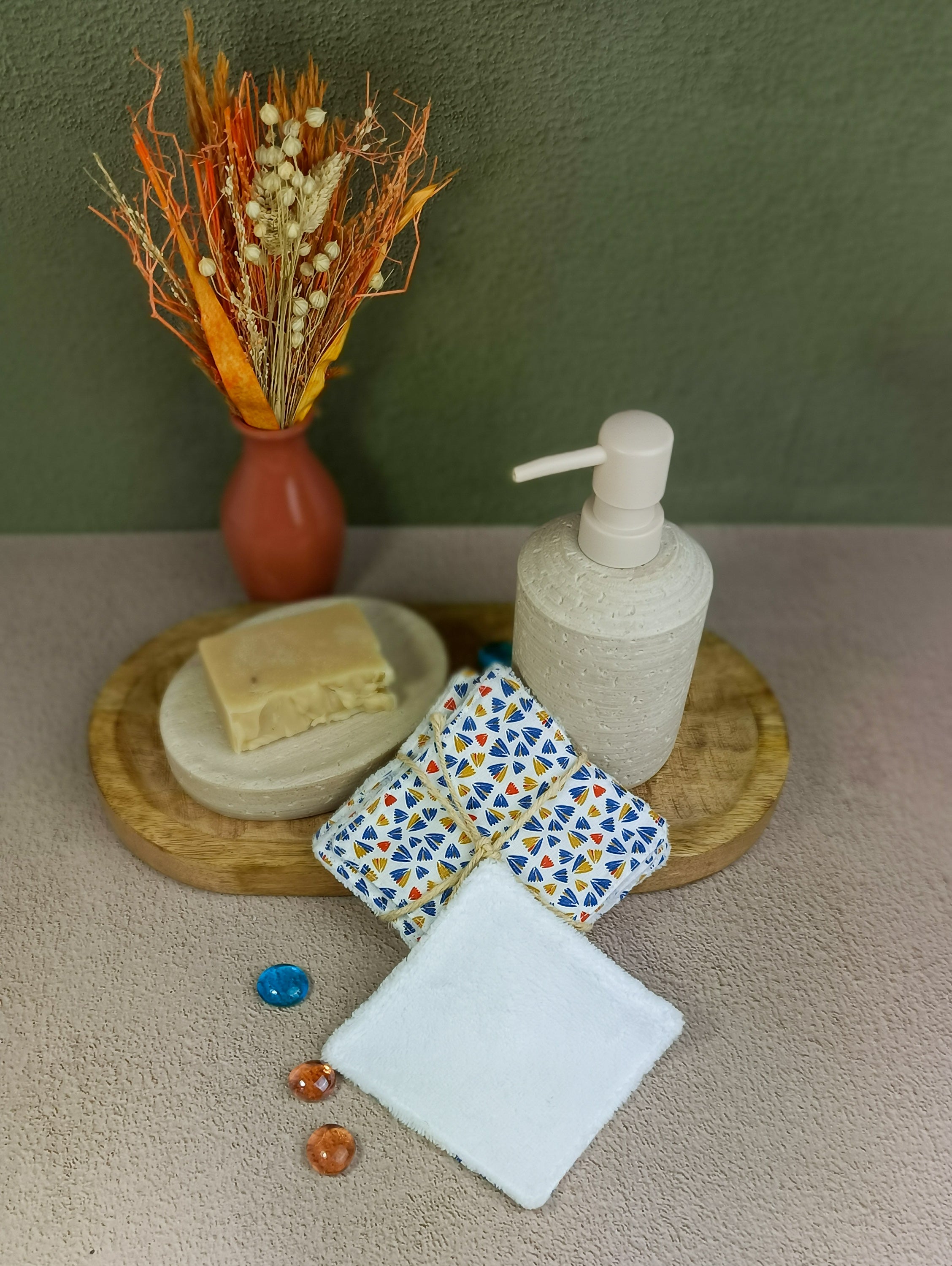 lingettes lavables en éponge bambou ailettes