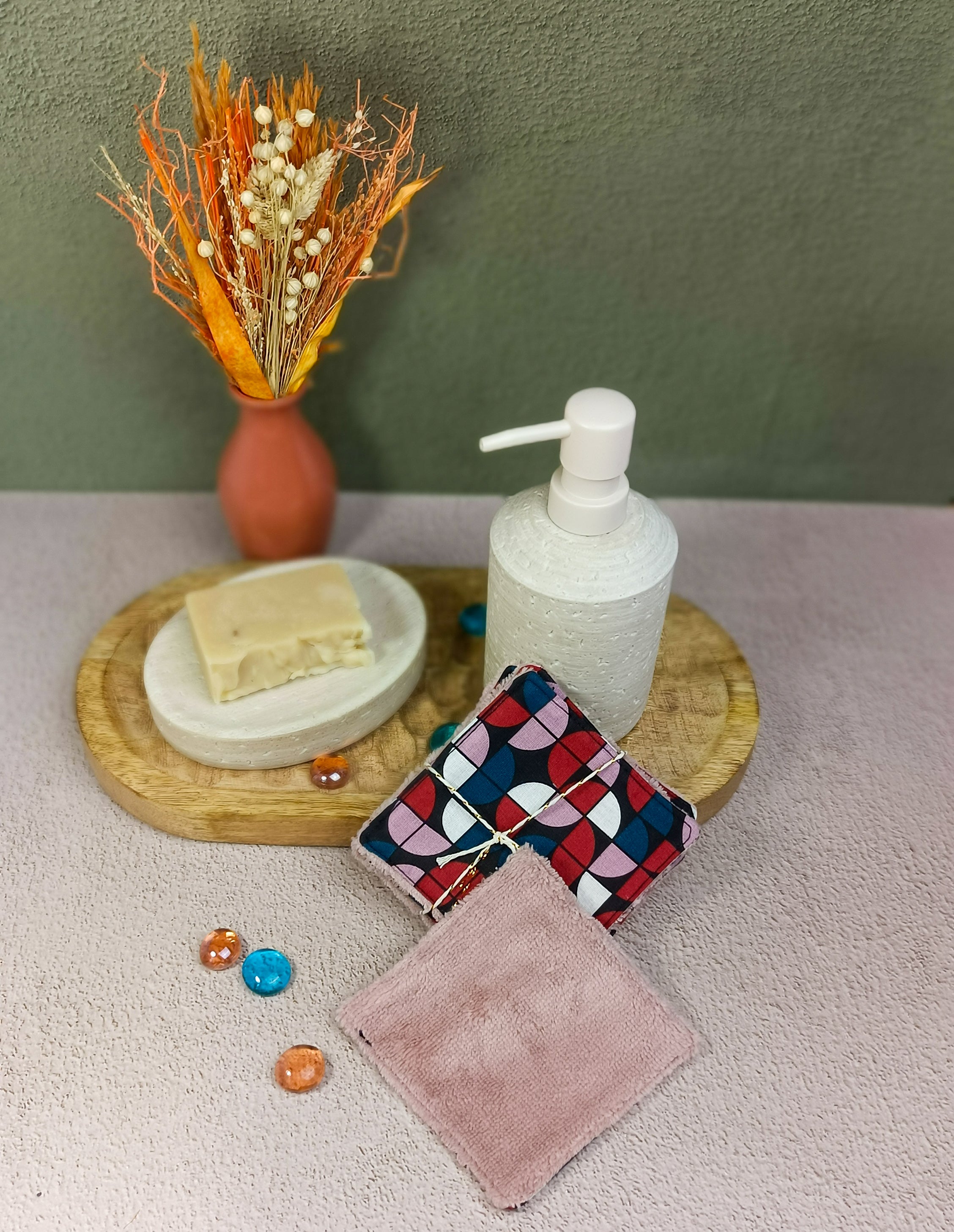 lingettes lavables en éponge bambou twist terra