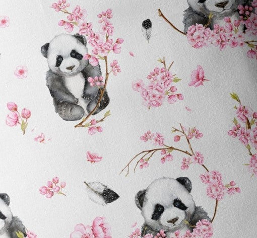 Panda fleurs roses