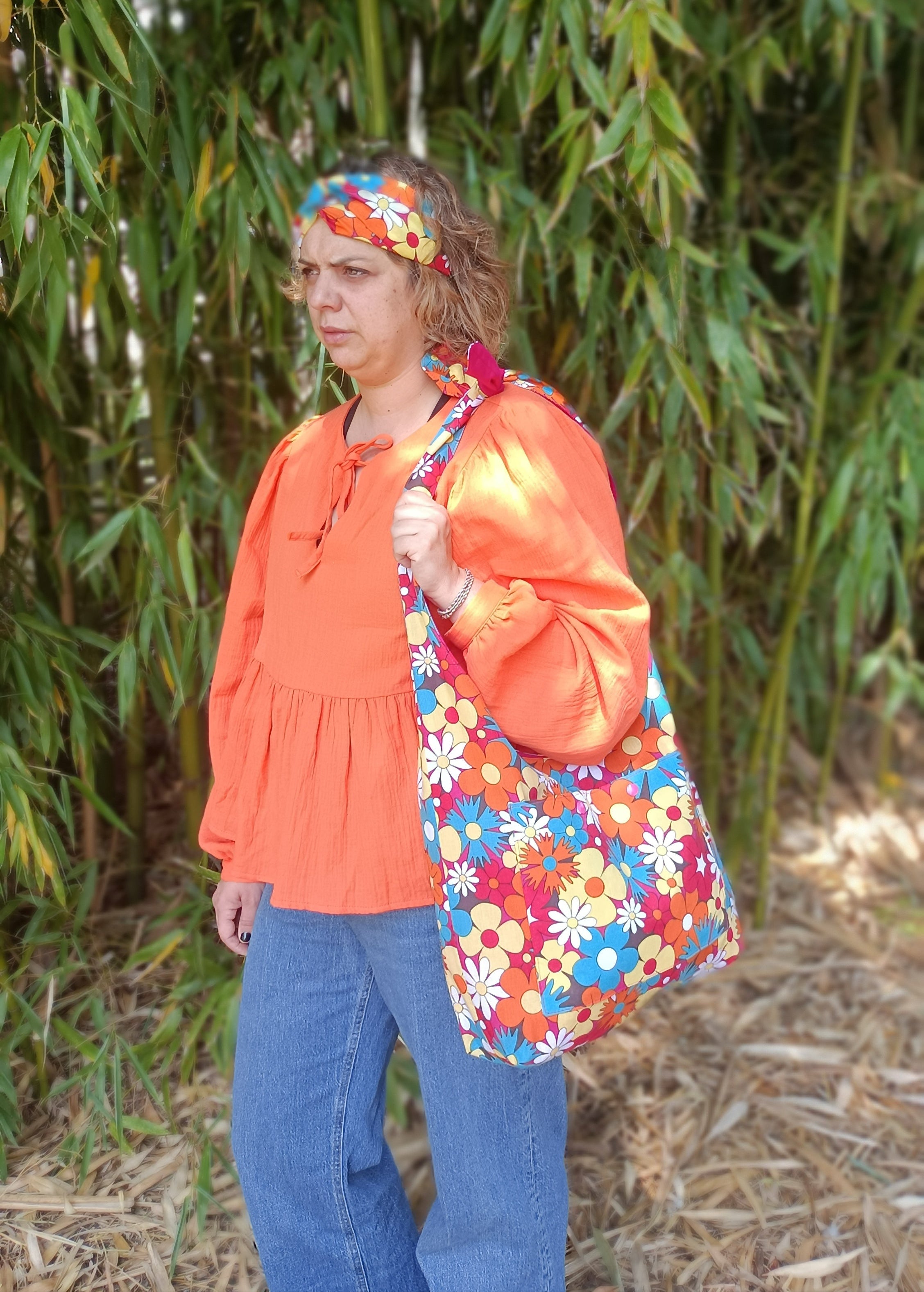 sac boho fleurs xxl