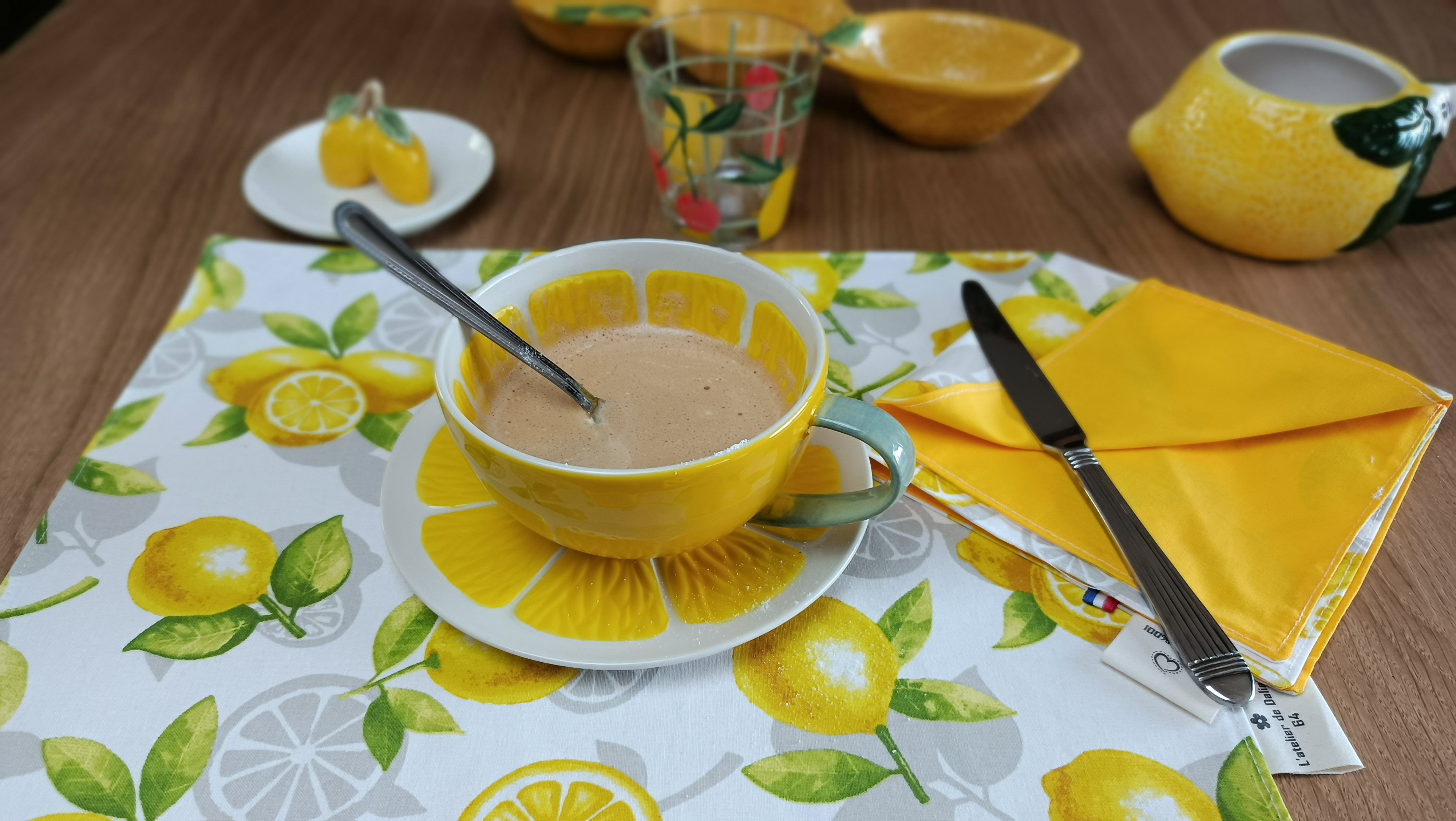 set de table lavable motif citron