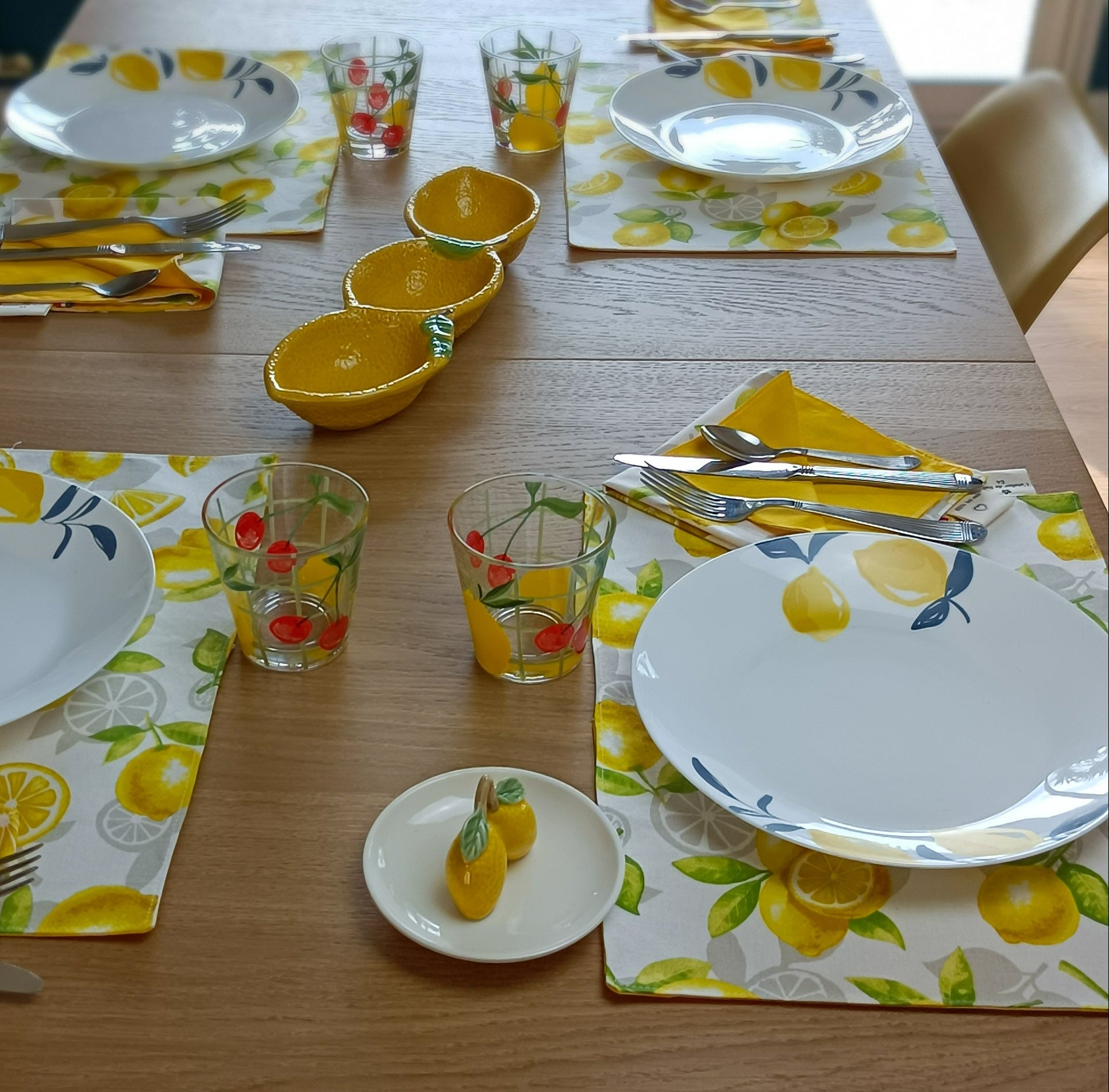 set de table lavable motif citron