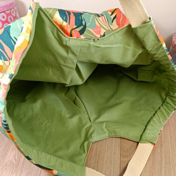 Sac cabas panier et sa pochette - petit modèle - Mathilde