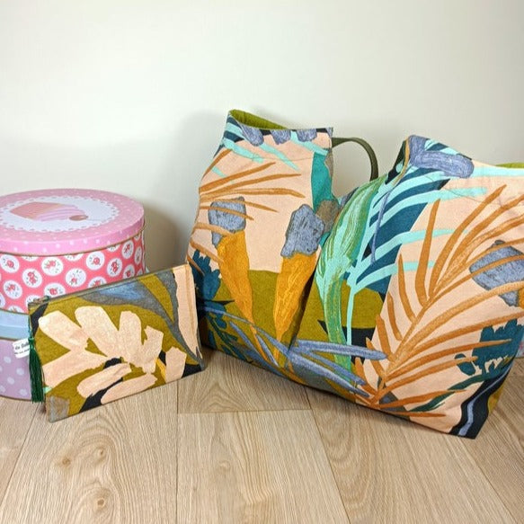 Sac grand cabas panier et sa pochette assorti - grand modèle - Françoise
