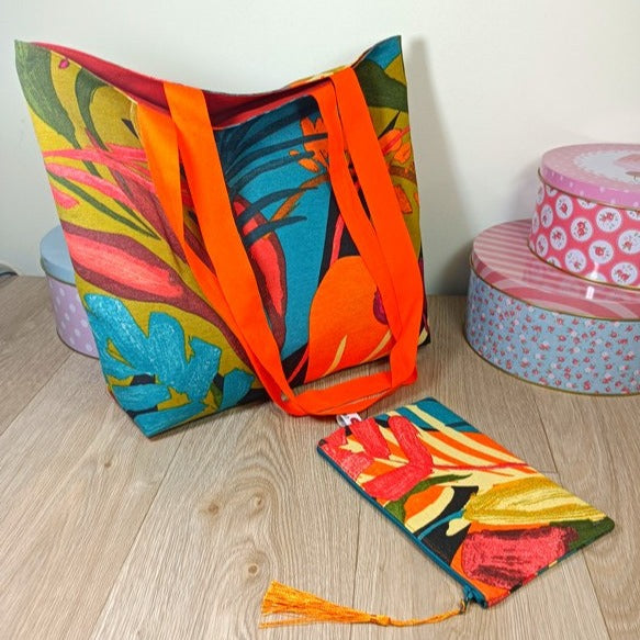Tote bag cabas et sa pochette assorti - Louise