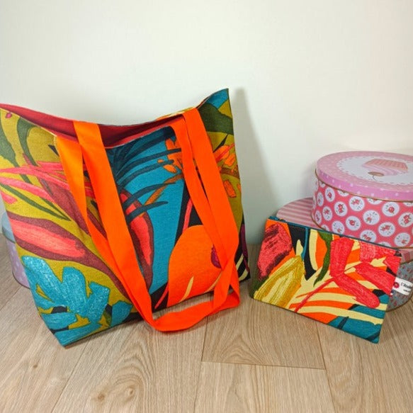 Tote bag cabas et sa pochette assorti - Louise