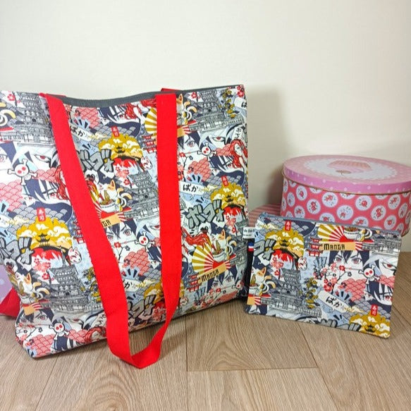 Tote bag cabas - Manga rouge
