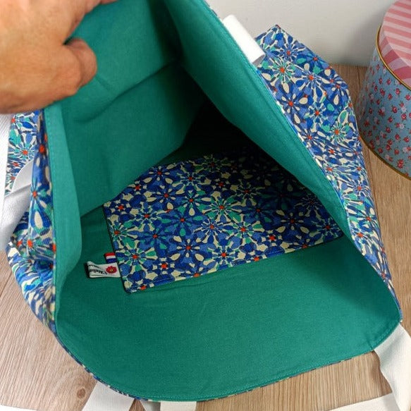 Tote bag cabas - Azulejos bleu