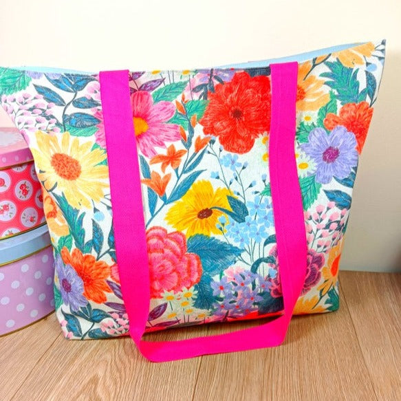 Tote bag grand modèle et sa pochette assorti - Florentine