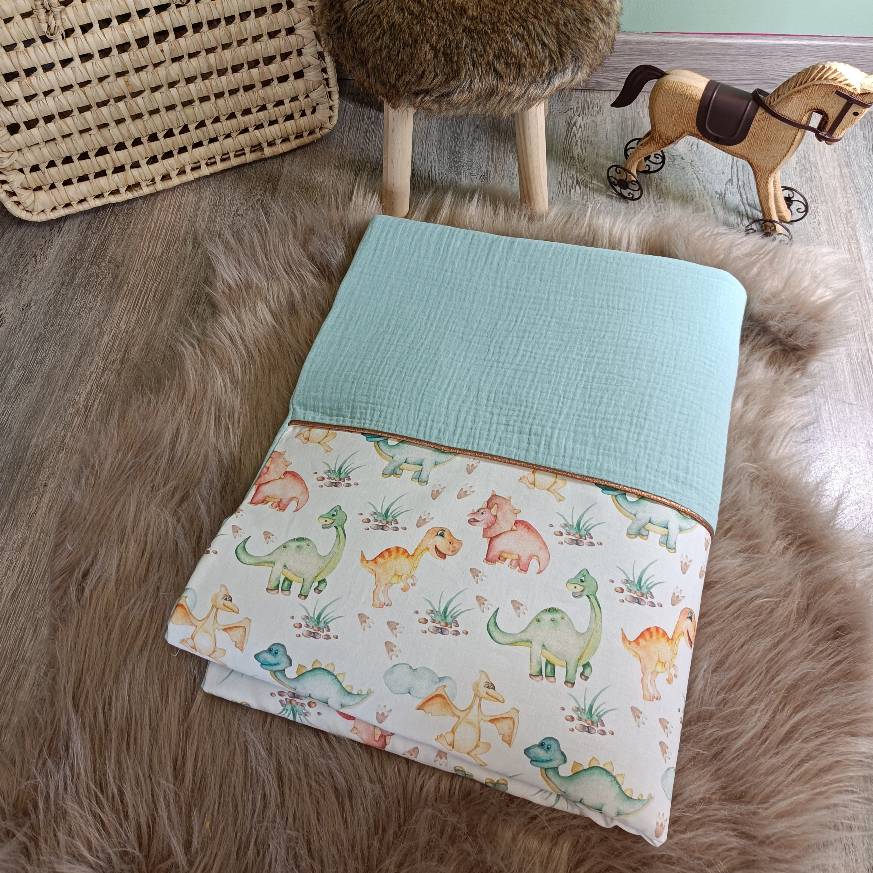Couverture bébé avec tissu dinosaure