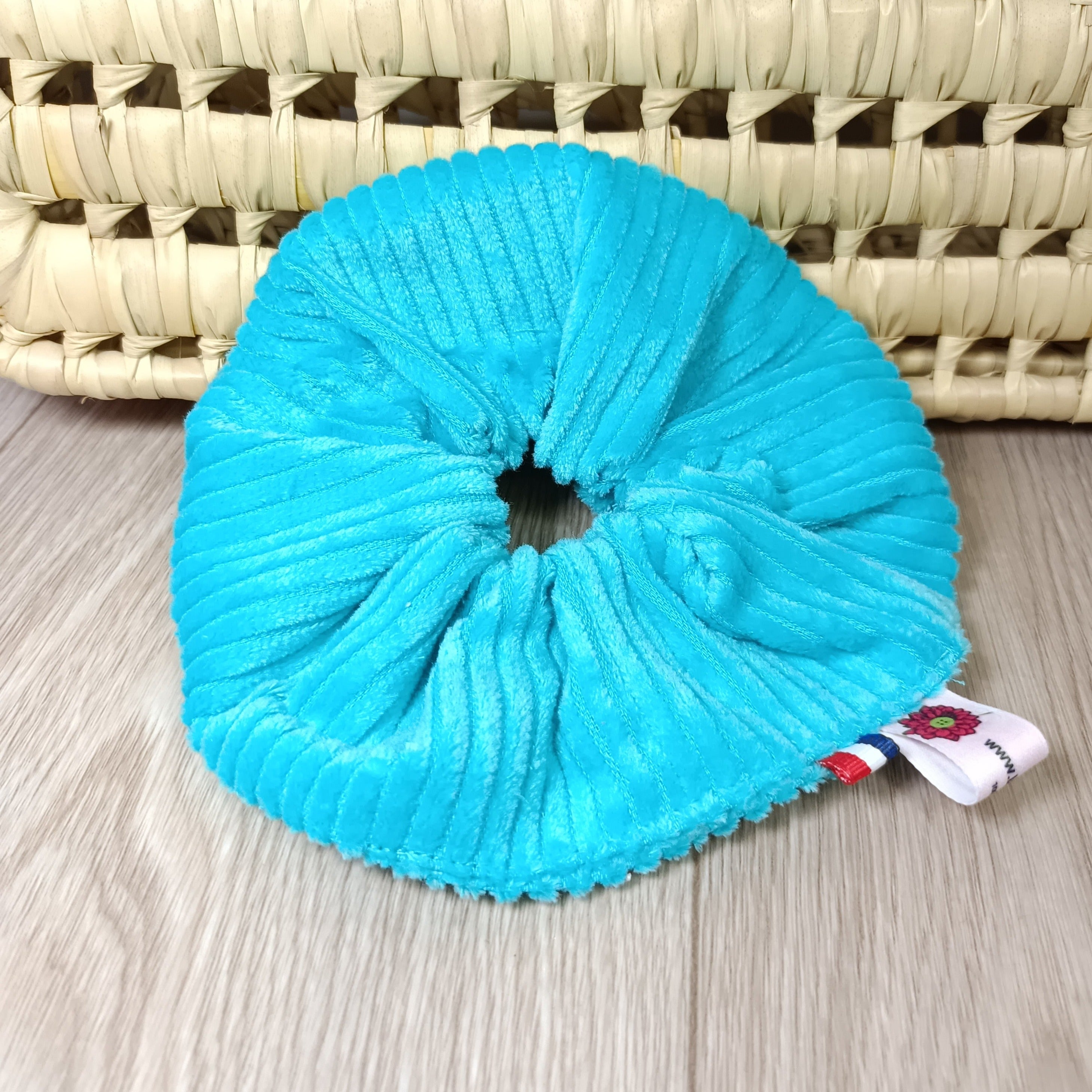 Chouchou scrunchy cheveux en velours coton divers coloris