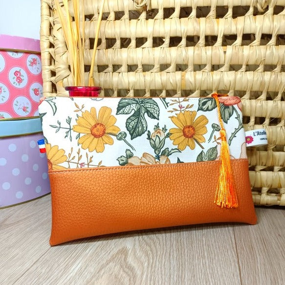 Pochettes zippées en simili et tissus disponibles