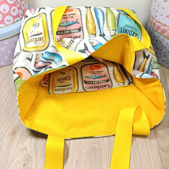 Tote bag grand modèle - Les sardines