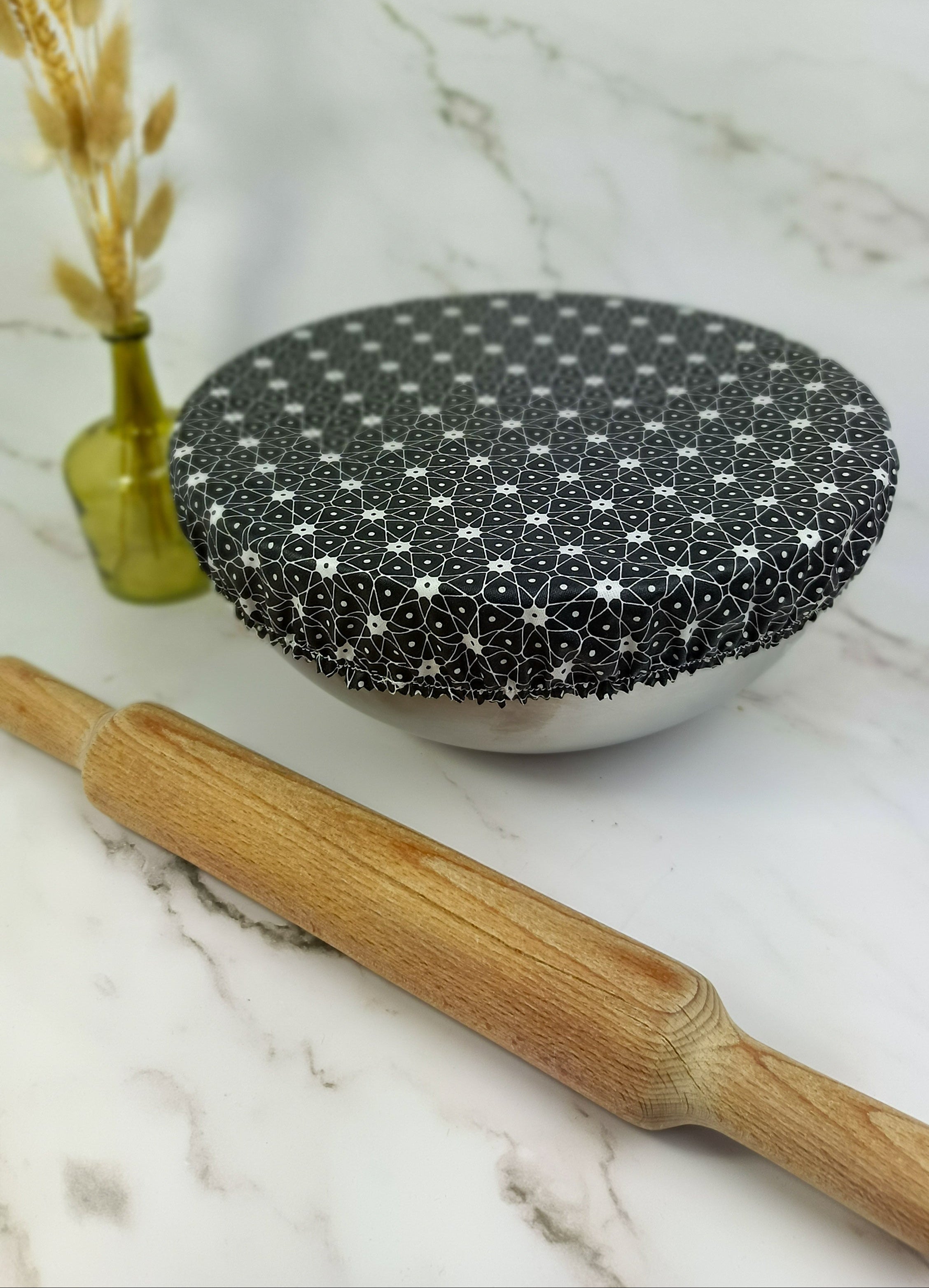 Couvre bol plat céramik noir taille L 