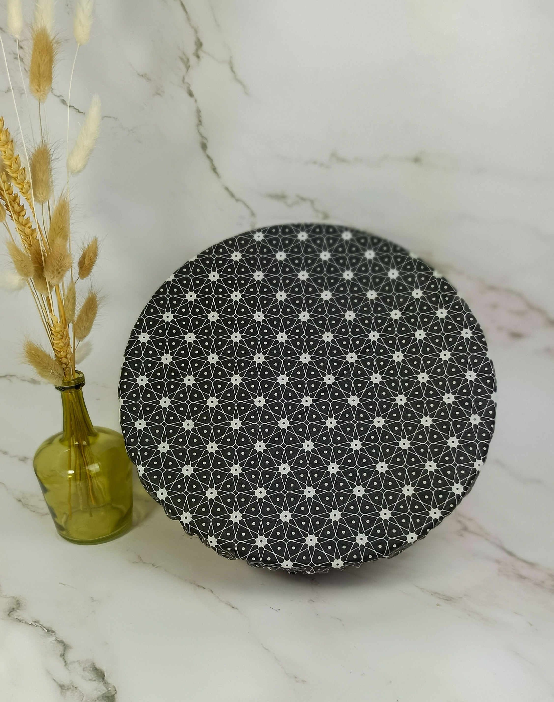 Couvre bol plat céramik noir taille L 