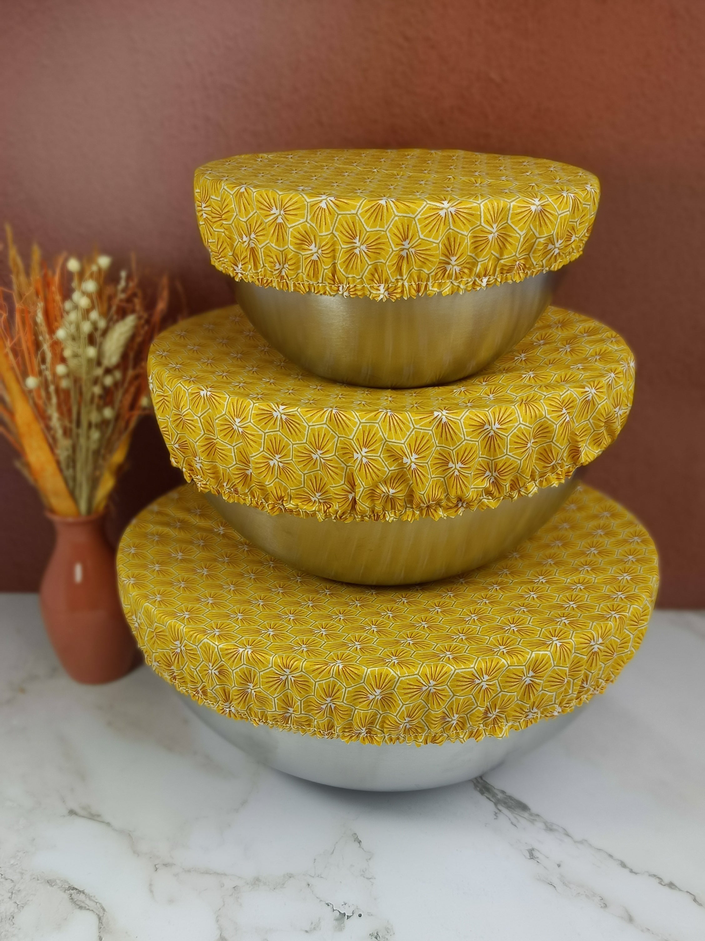 Couvre bol/ plat lavable riad jaune 