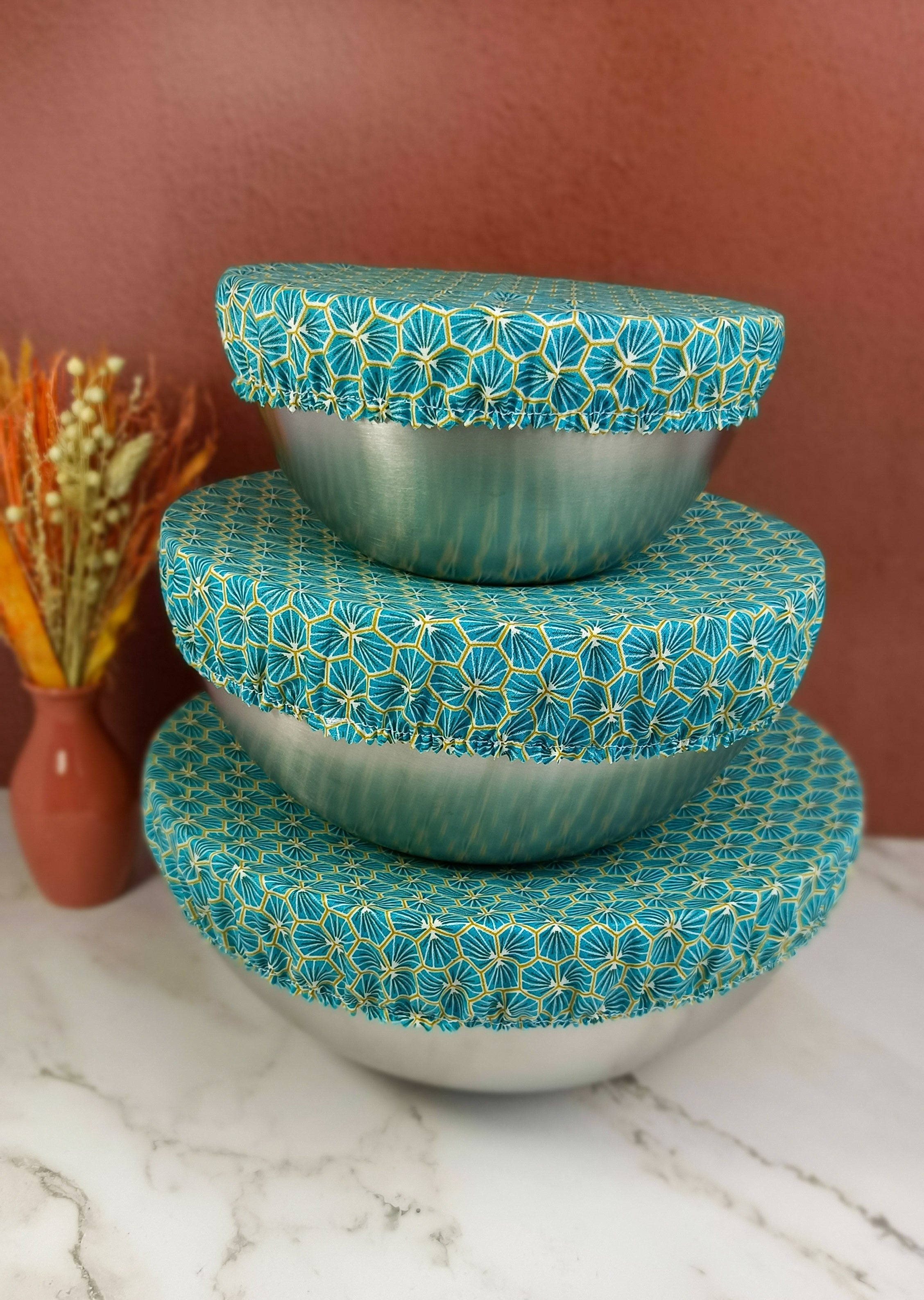 Couvre bol/ plat lavable riad menthe 