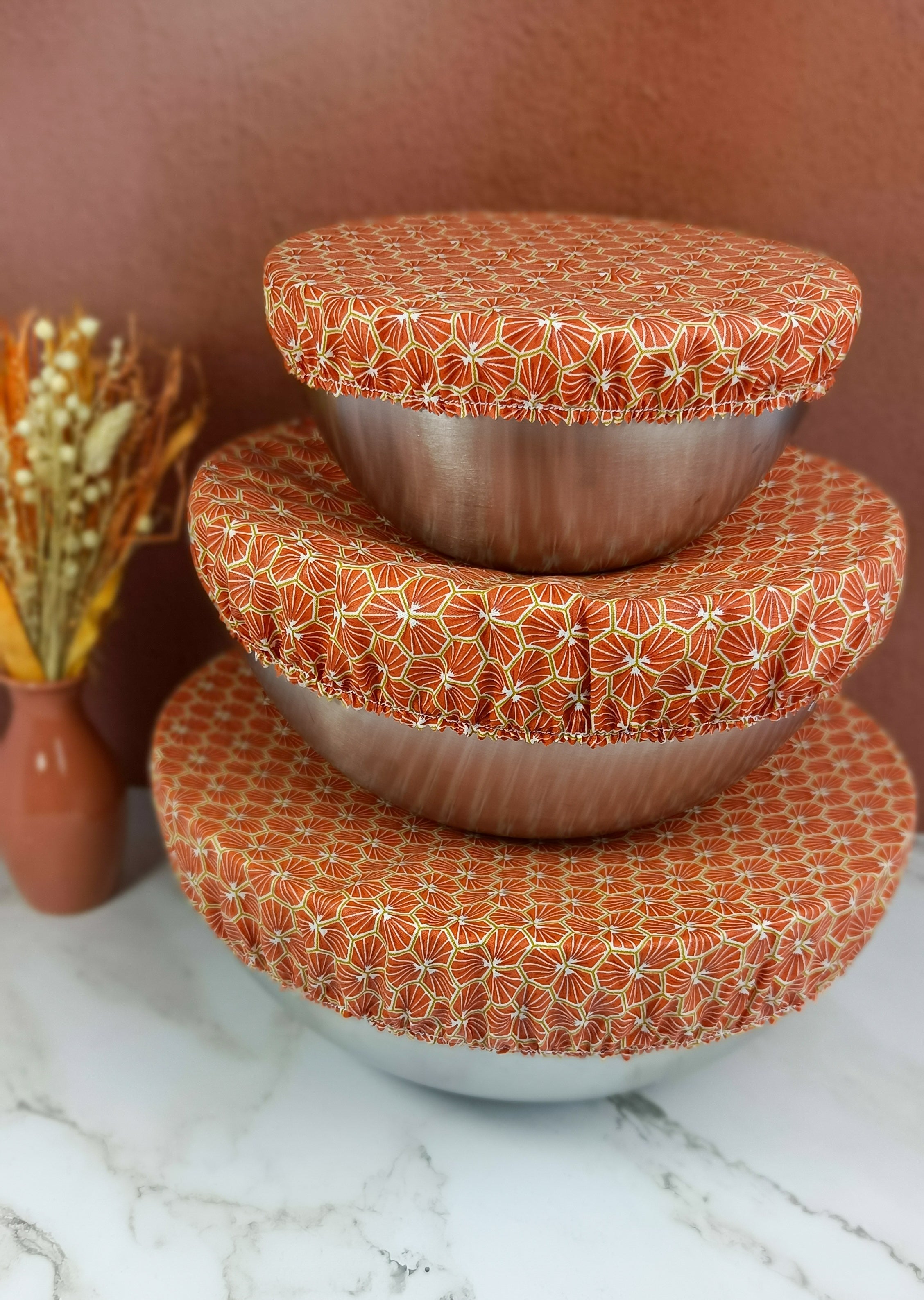 Couvre bol/ plat lavable riad orange 