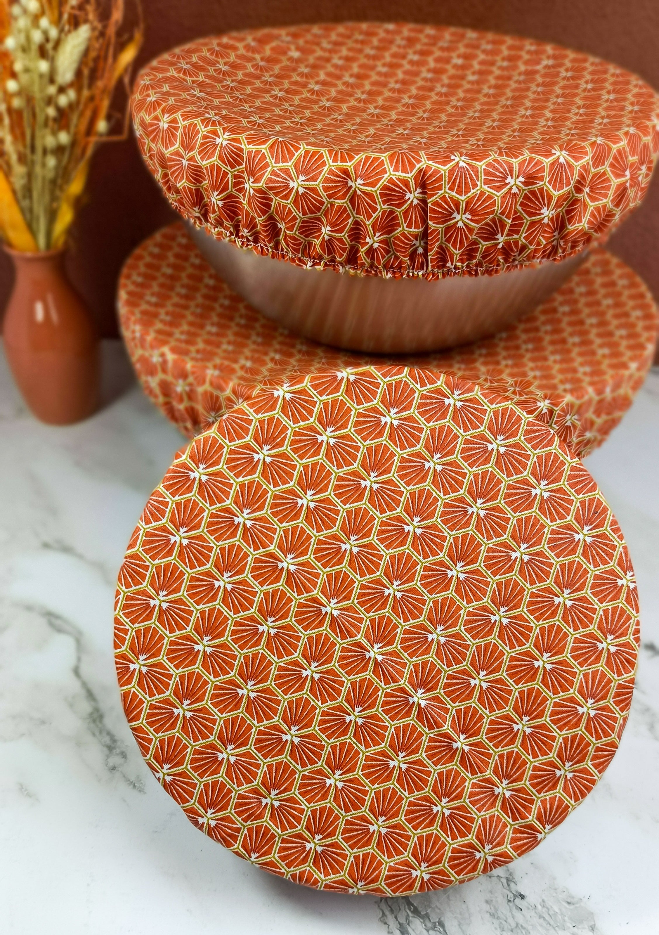 Couvre bol/ plat lavable riad orange 