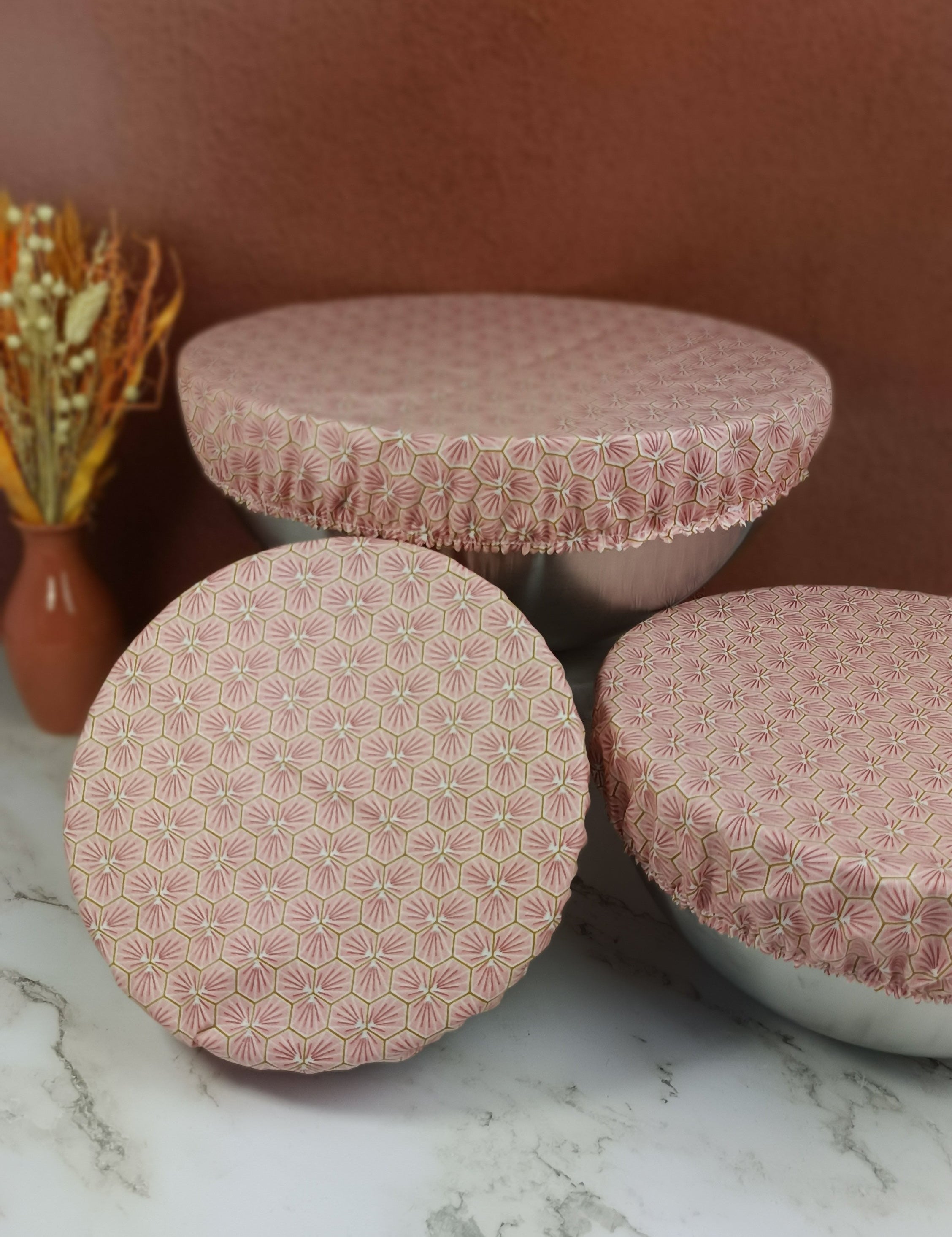 Couvre bol/ plat lavable riad  rose