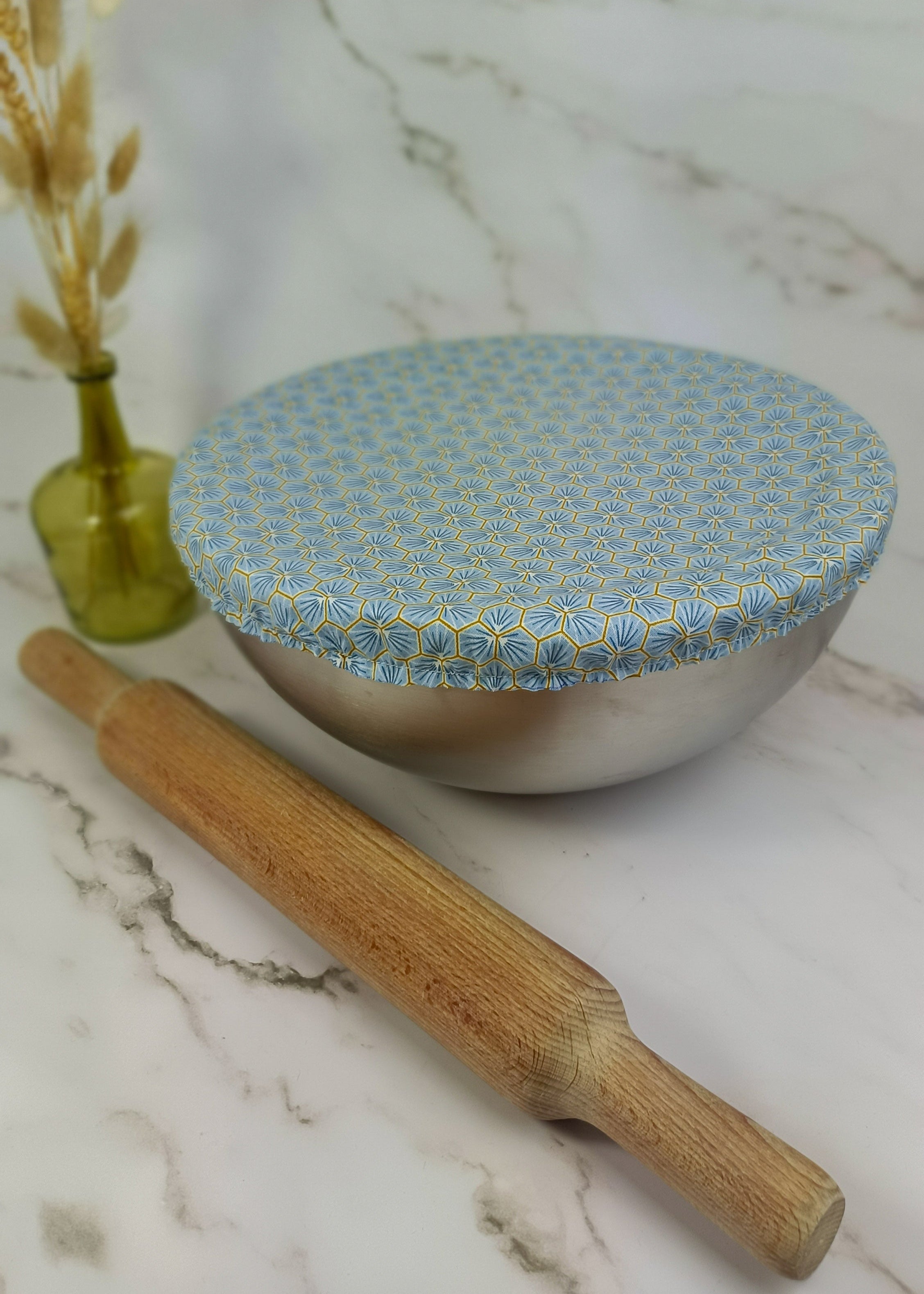 Couvre bol plat riad bleu clair taille L 