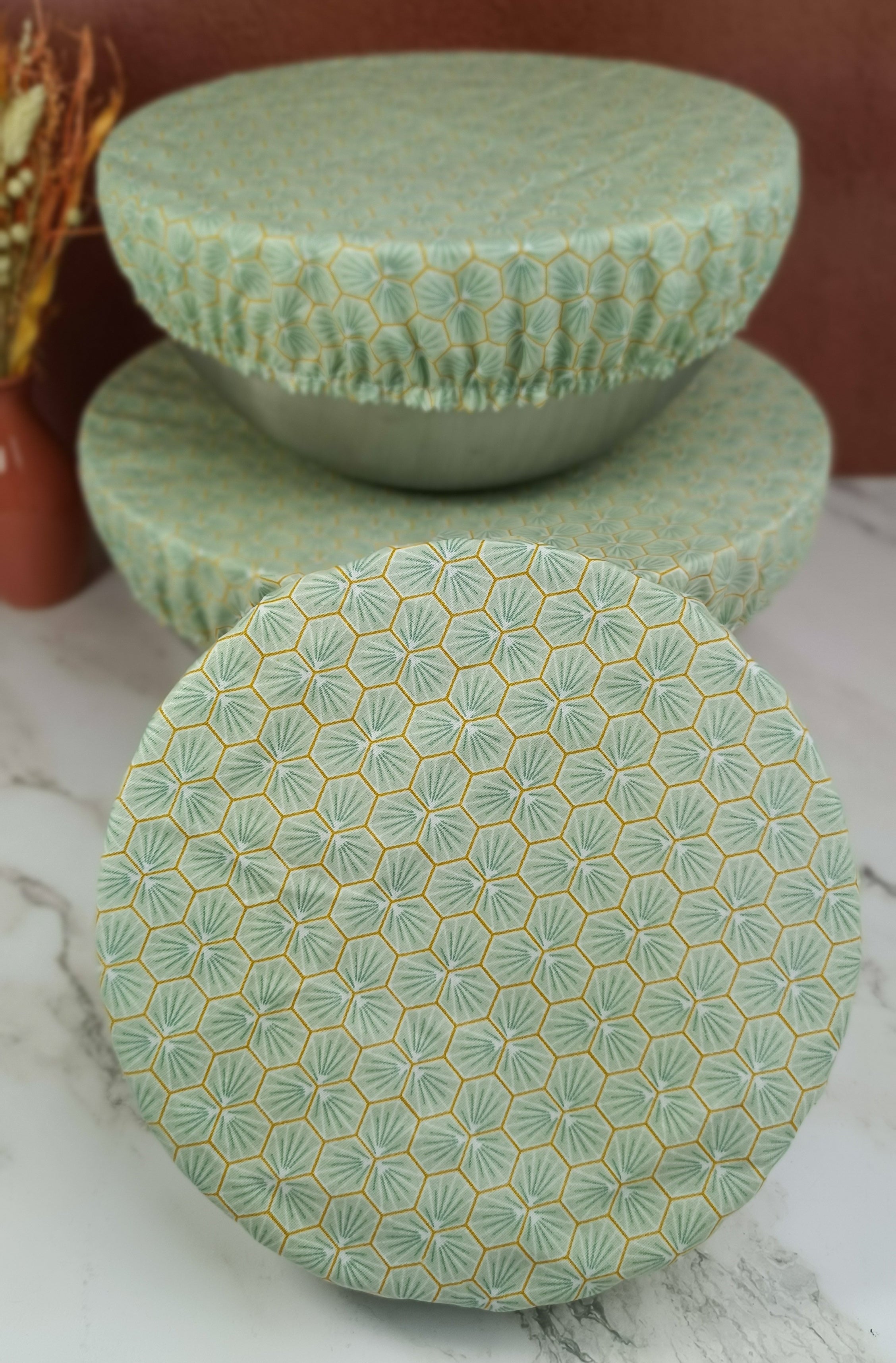 Couvre plat lavable riad vert clair 