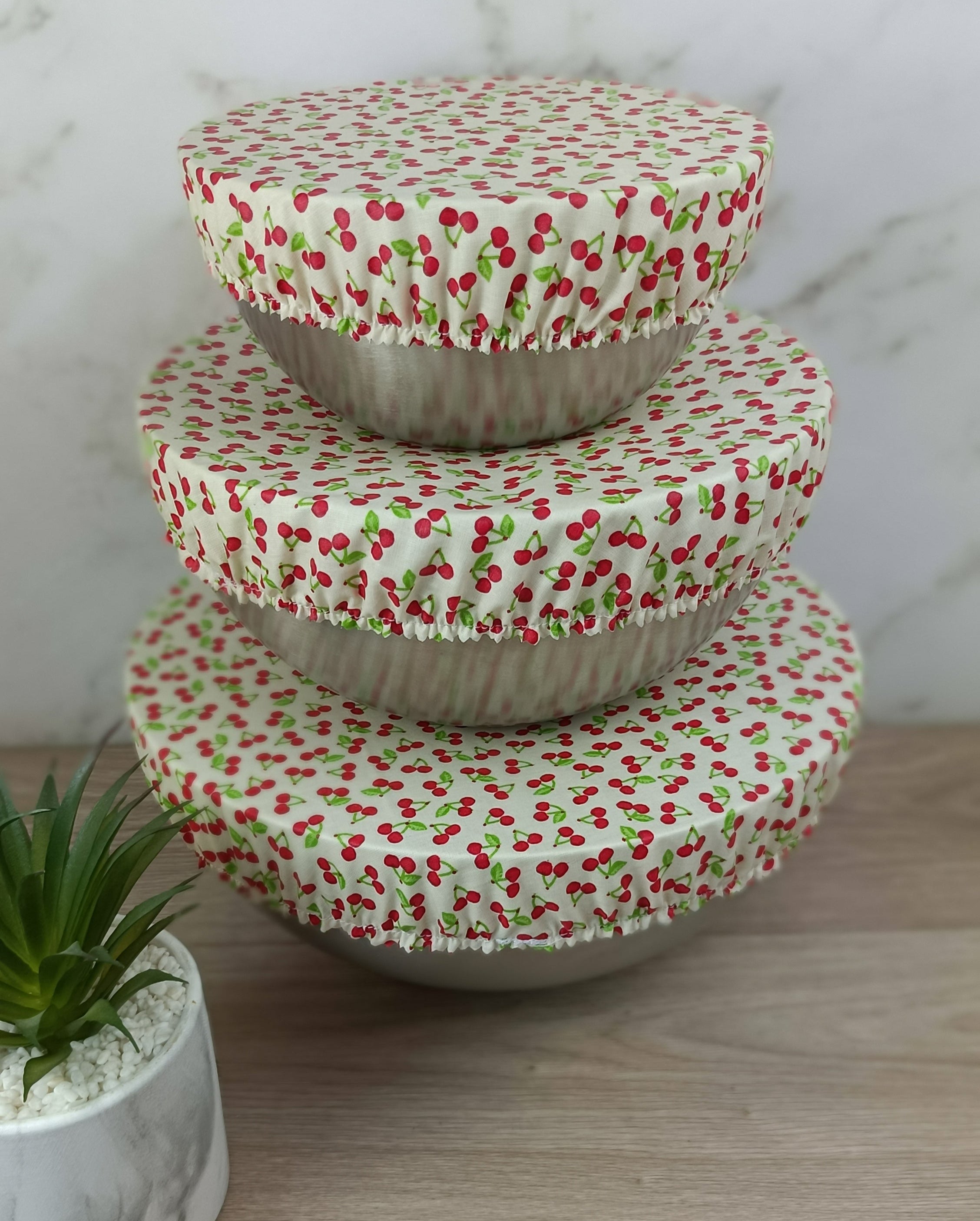 Couvres bol 3 dimensions motif cerise