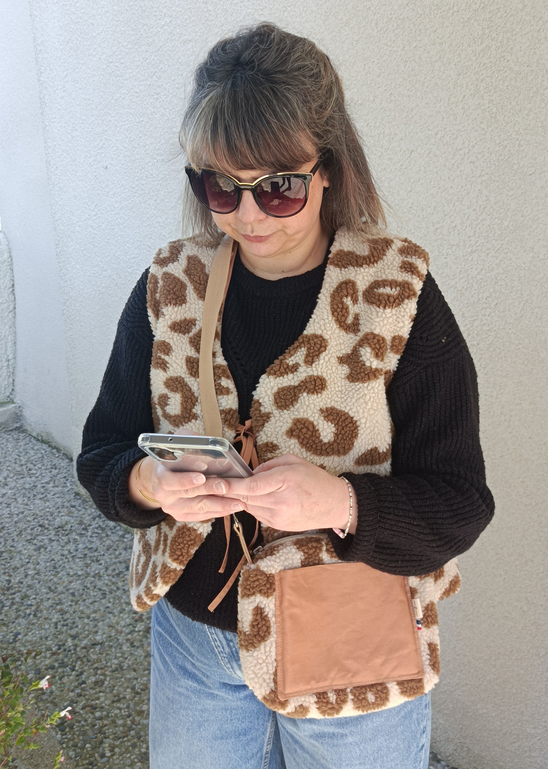 Gilet berger adulte léopard