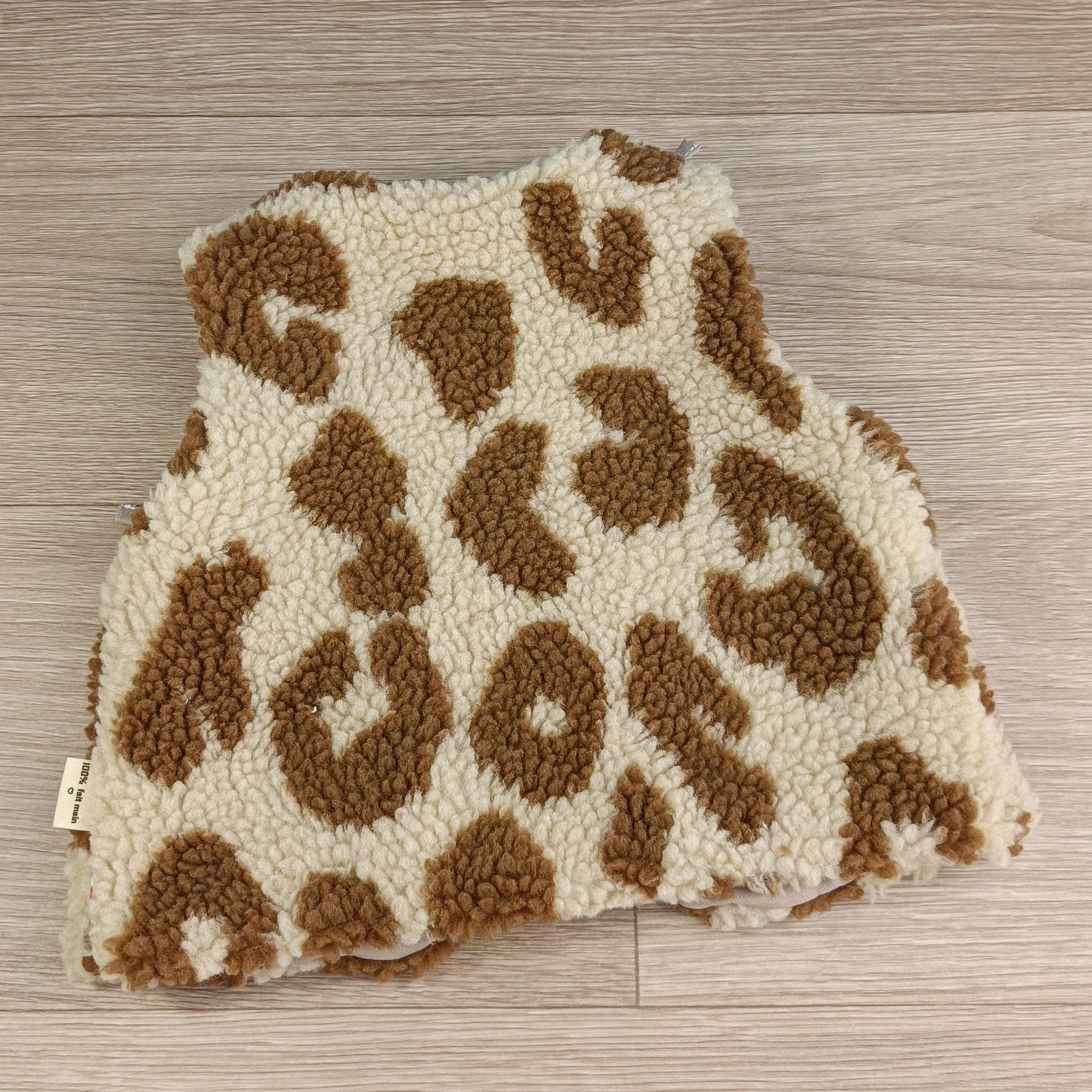 Gilet berger bébé sherpa léopard beige