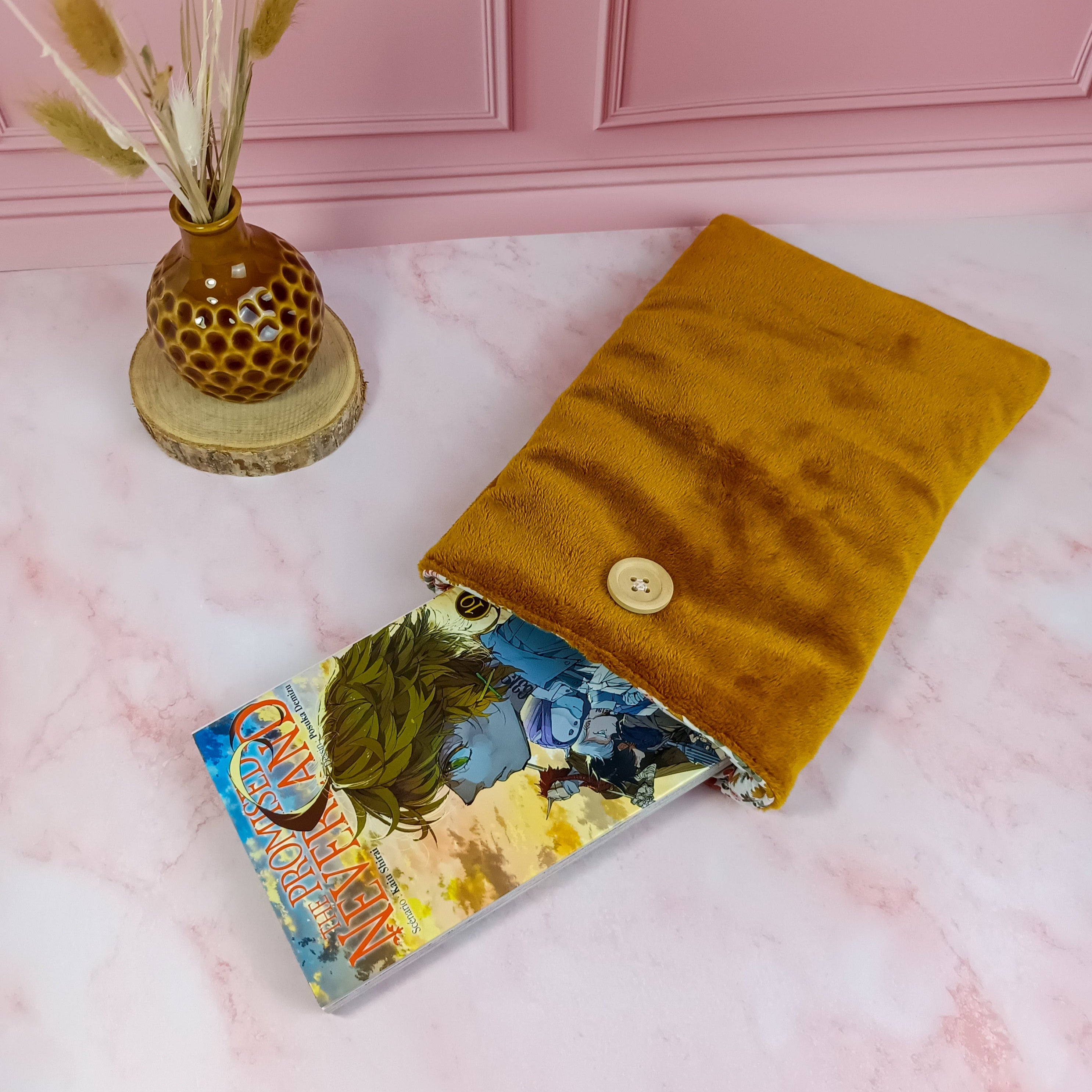 Pochette livre molletonnée - Minky lisse - cassonade