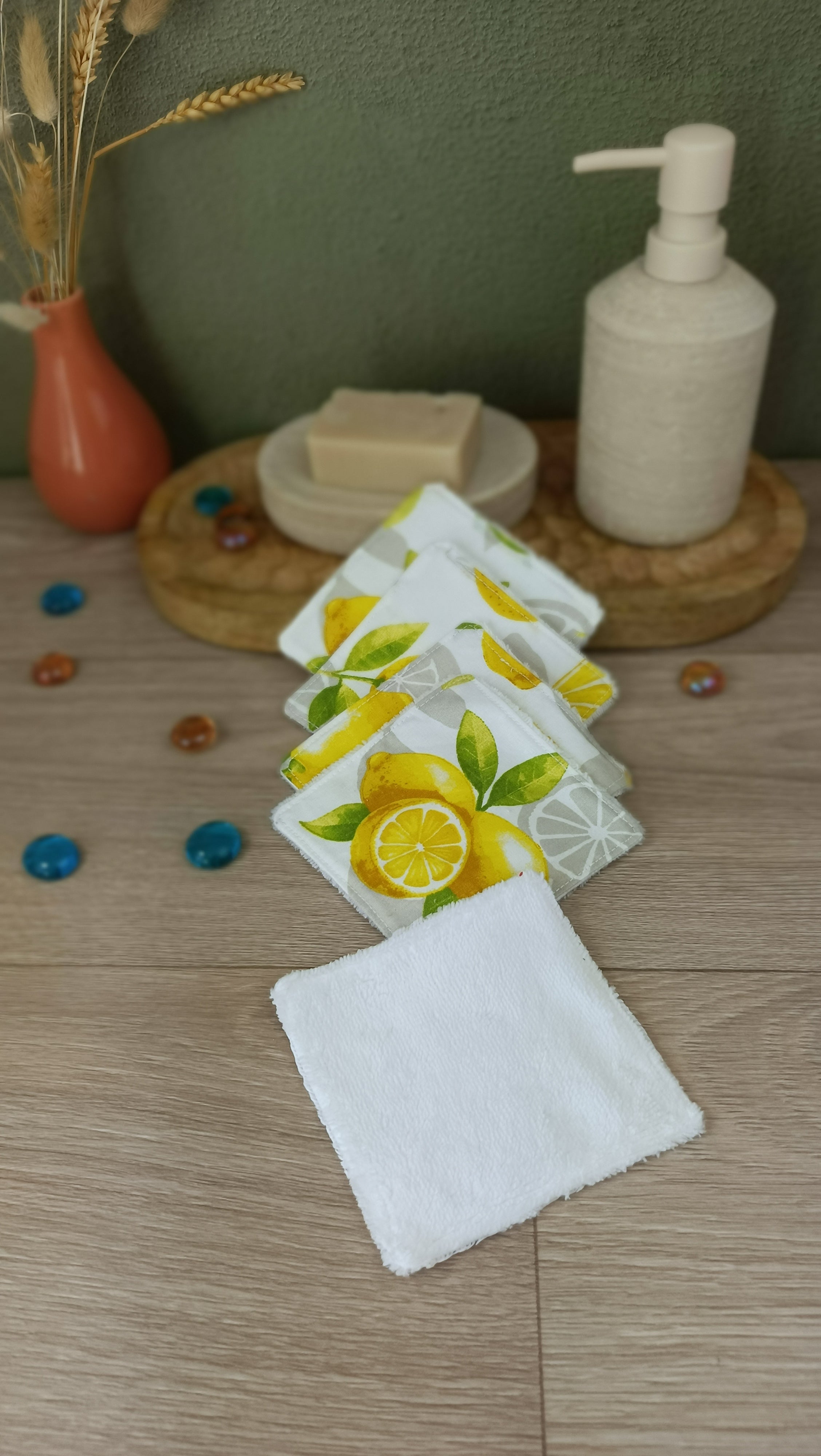 Lingettes lavables très douces - Citron
