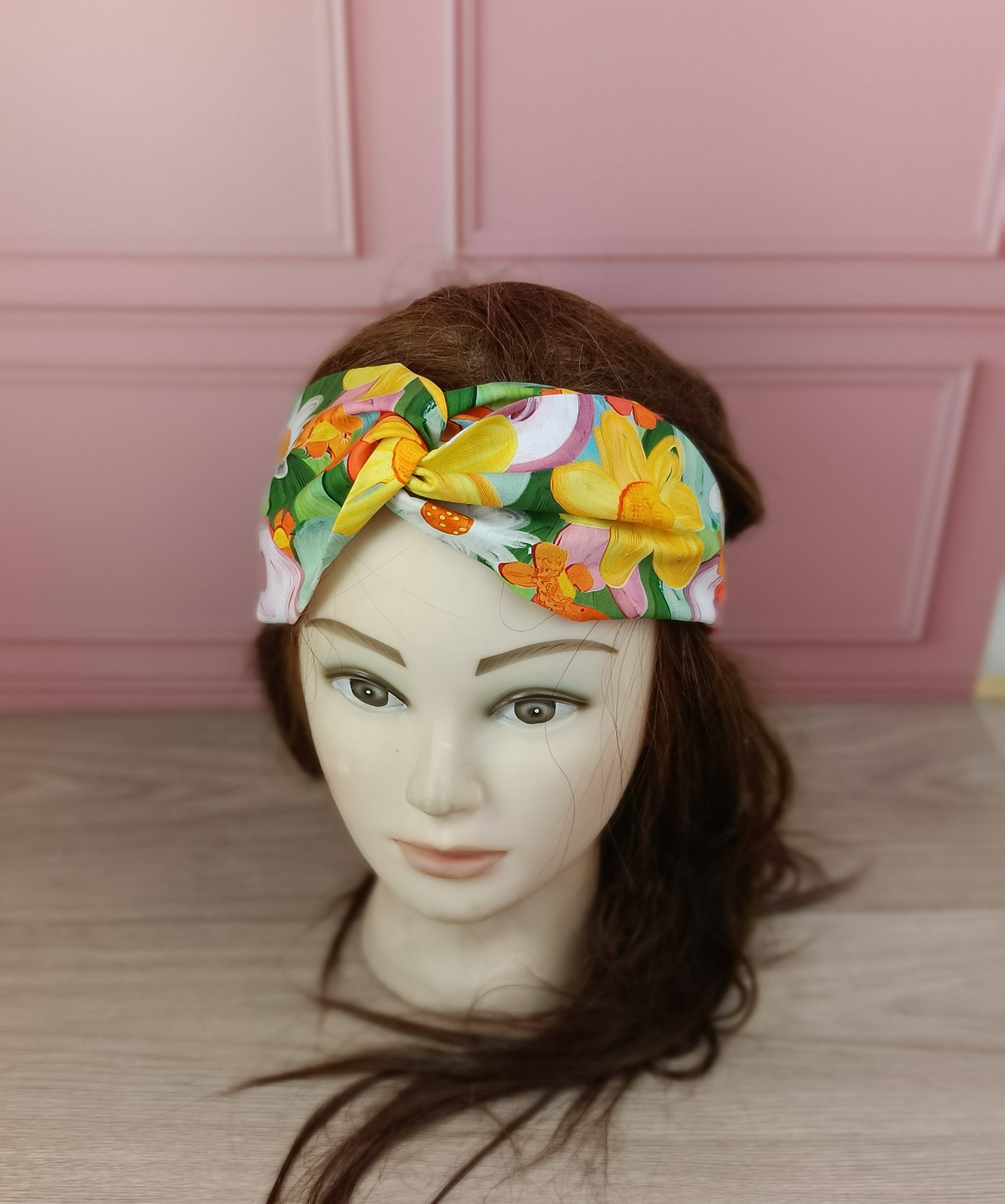 Bandeaux cheveux tissus - Digitale jaune