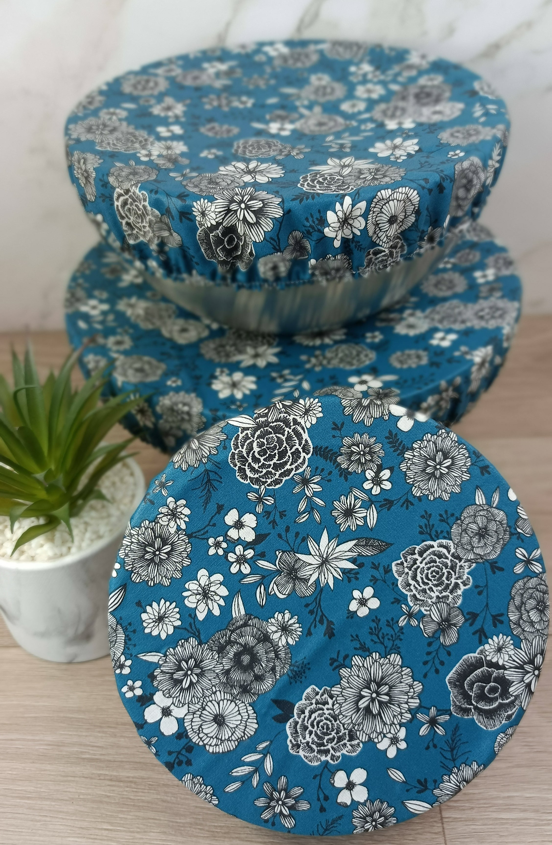 Couvres bols/plats lavables - Collection Fleurigraphie