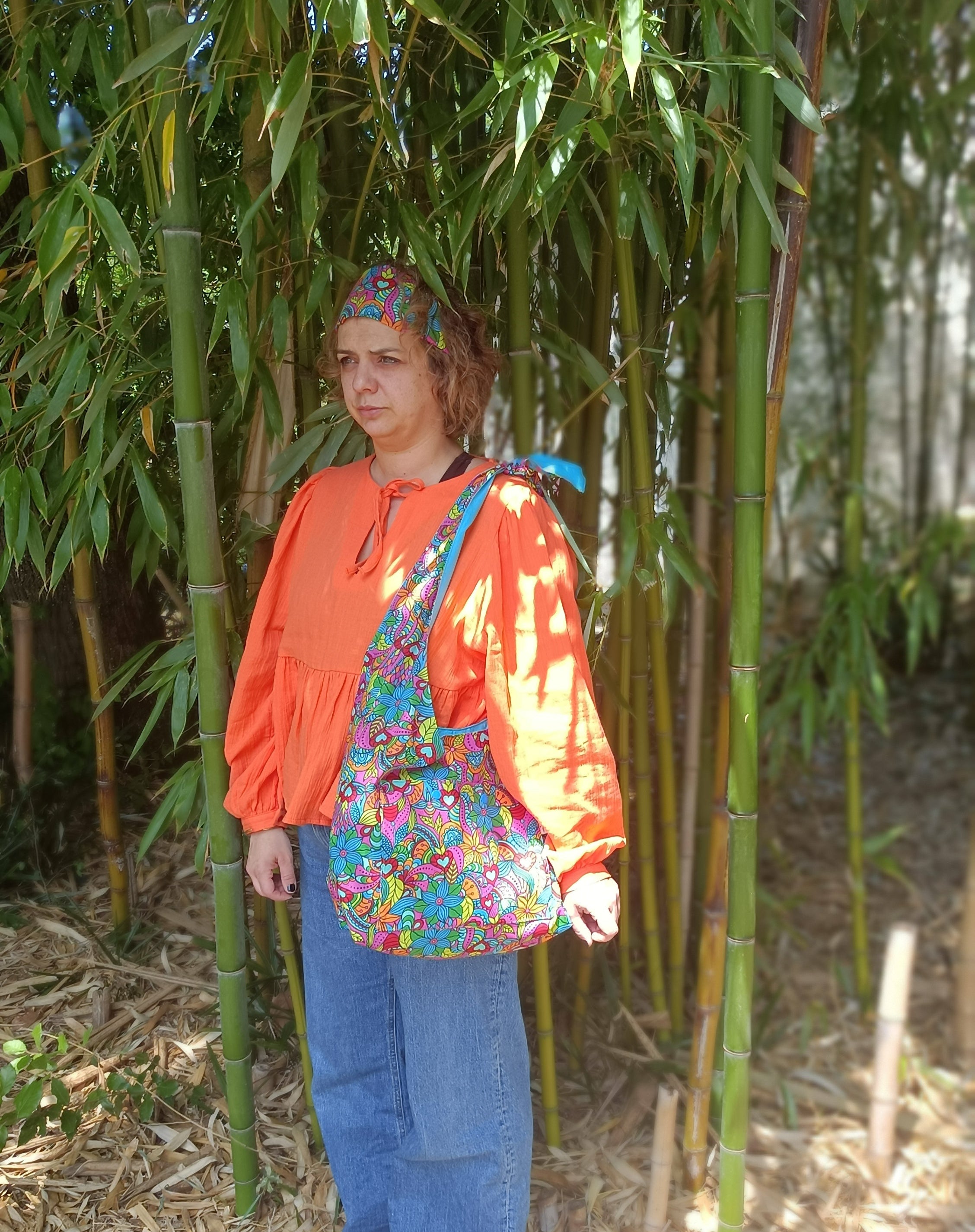 Sac bandoulière - BOHO - Orchidée