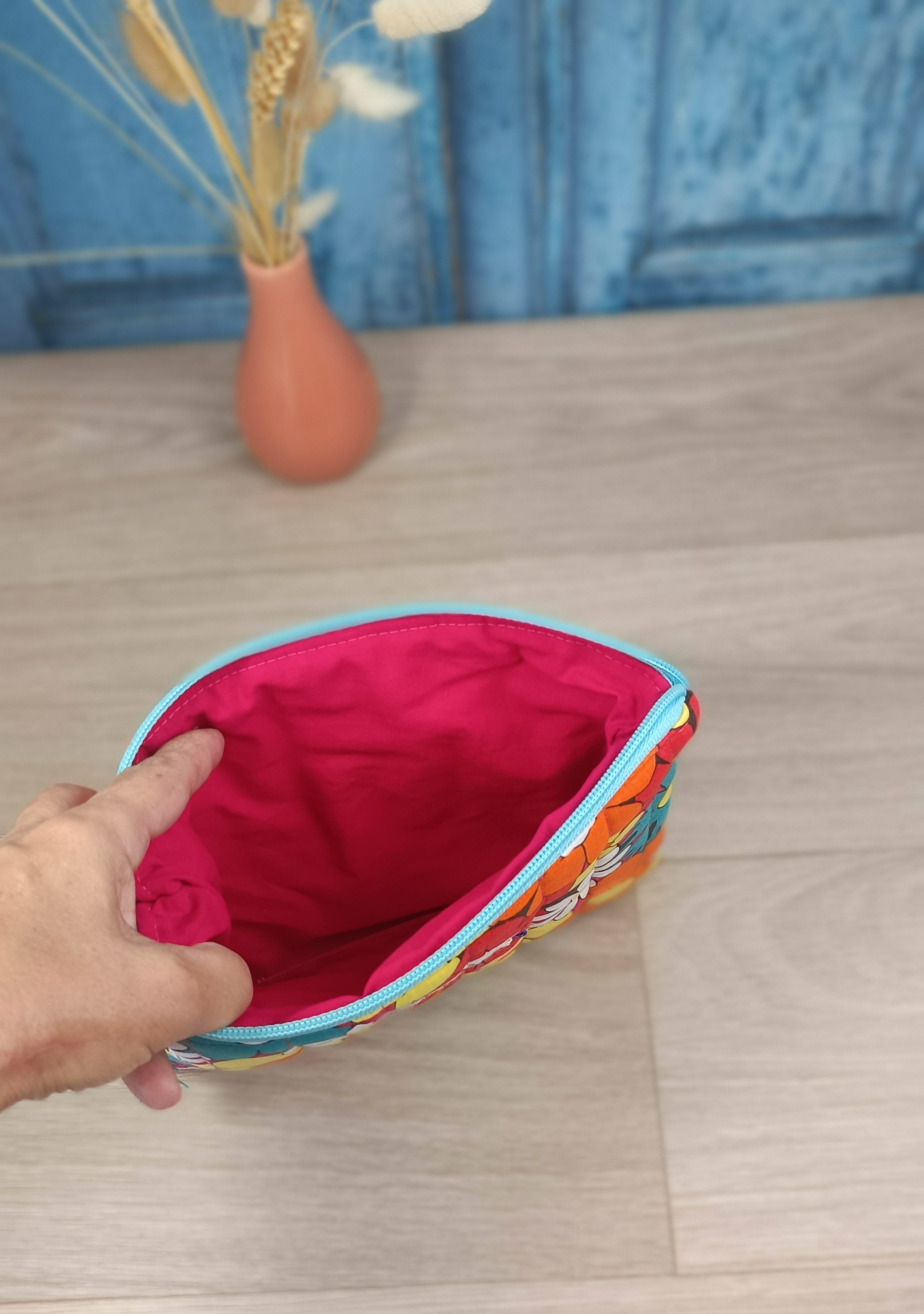Pochette plate matelassé - BOHO - Fleurs xxl multi