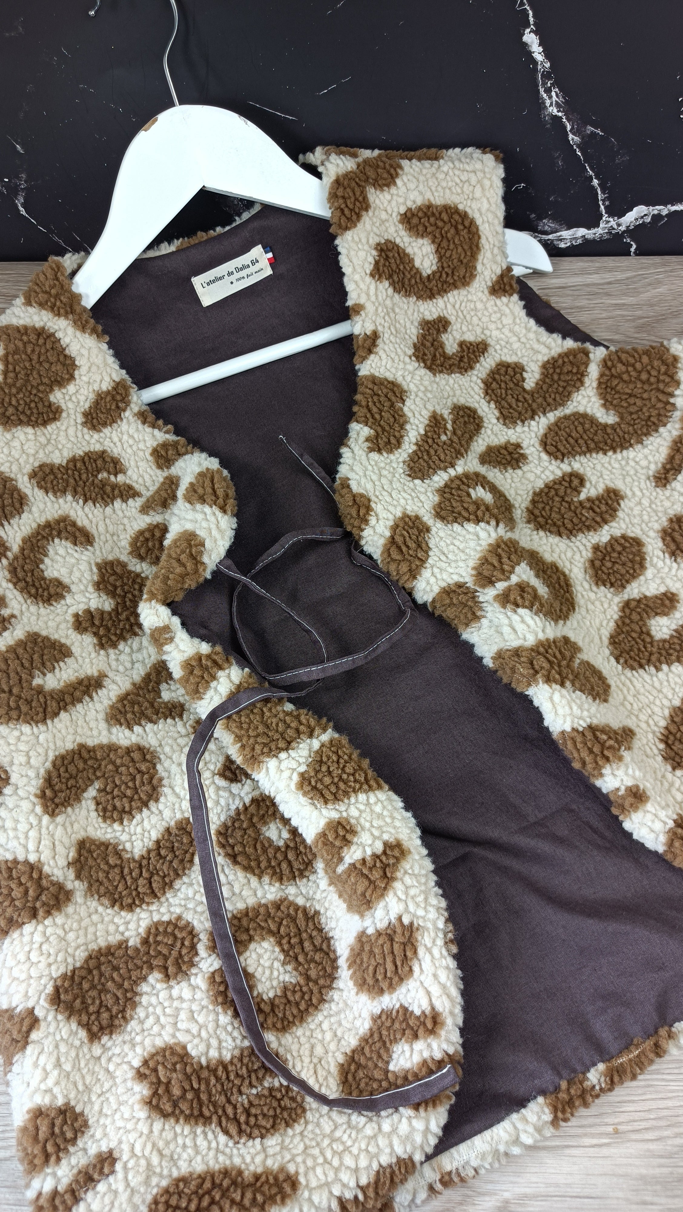 Gilet berger femme - Sherpa léopard - adultes