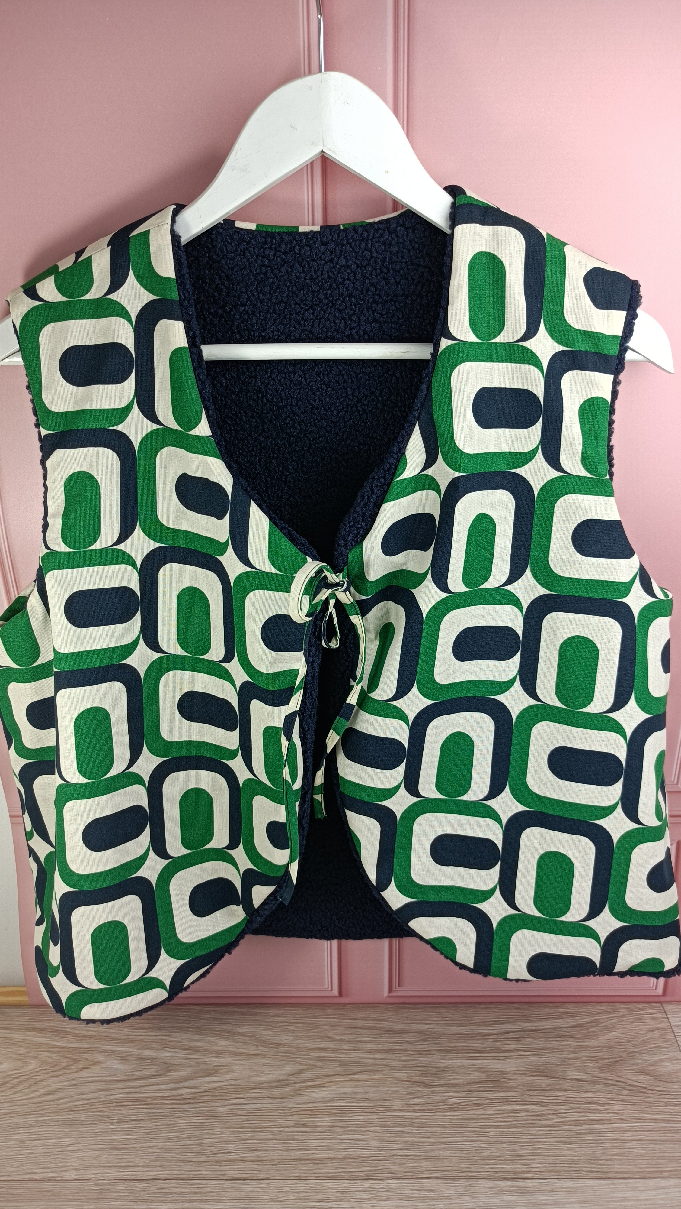 Gilet berger femme - Sherpa bleu marine - Seventies