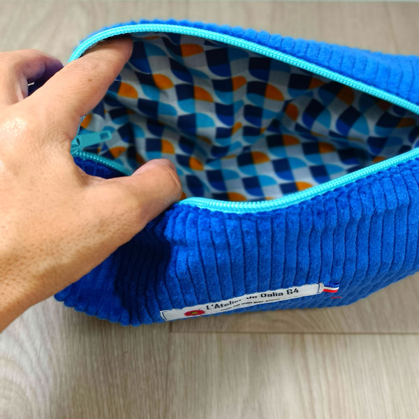 Pochettes trousses carrées zippées - maxi- Velours