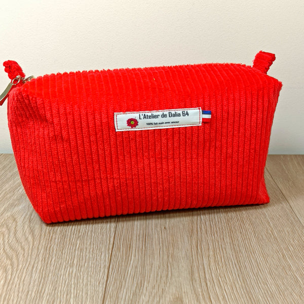 Pochettes trousses carrées zippées - maxi- Velours