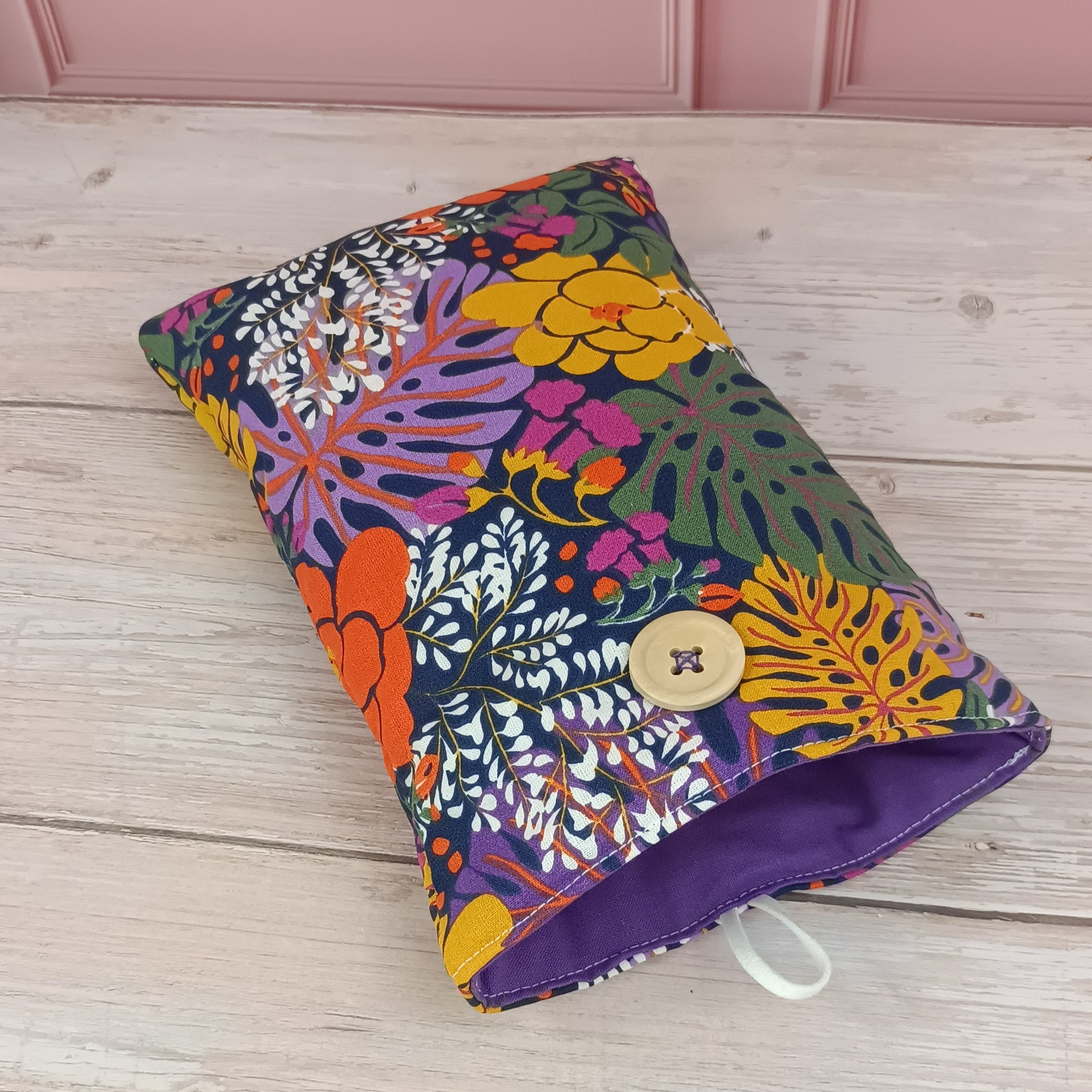 Pochette livre tissu fleurs  Floriane