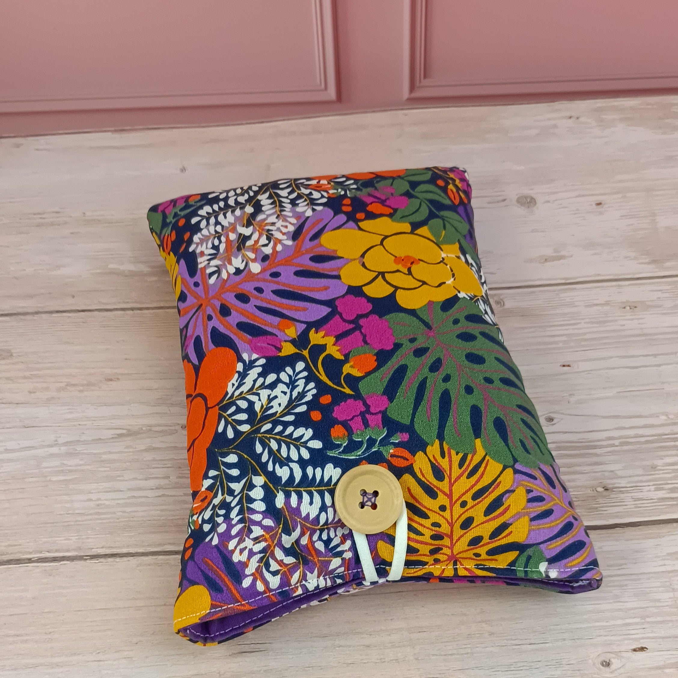 Pochette livre tissu fleurs  Floriane