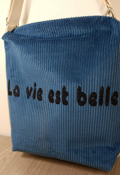 Sac bandoulière convertible en sac à dos  - La vie est belle