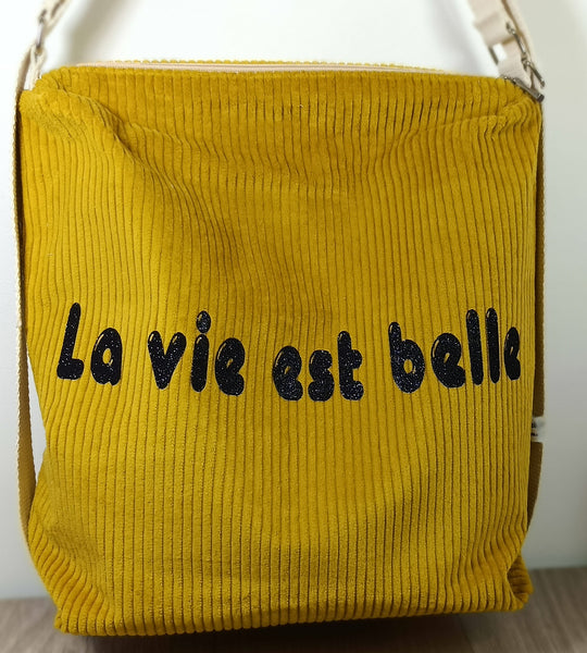 Sac bandoulière convertible en sac à dos  - La vie est belle