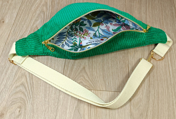 Sac banane - Collection velours côtelé - couleur émeraude