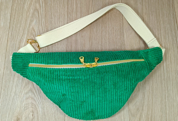 Sac banane - Collection velours côtelé - couleur émeraude