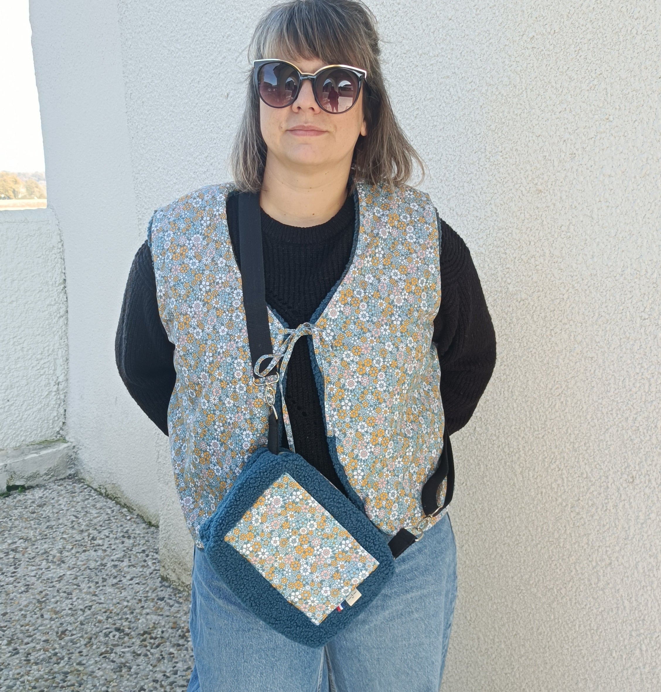 Sac bandoulière réglable sherpa bleu indicolite  