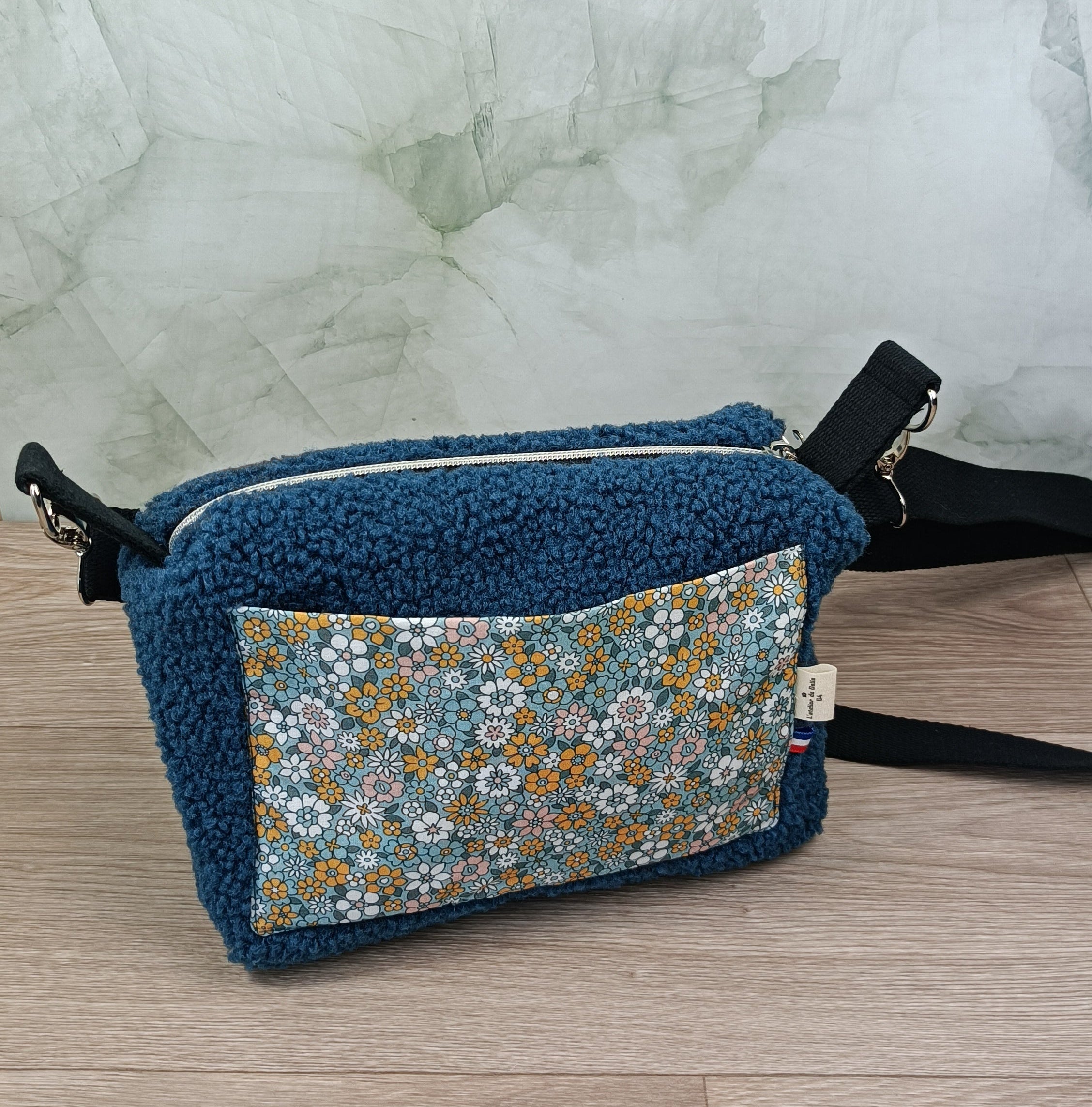 Sac bandoulière réglable sherpa bleu indicolite  